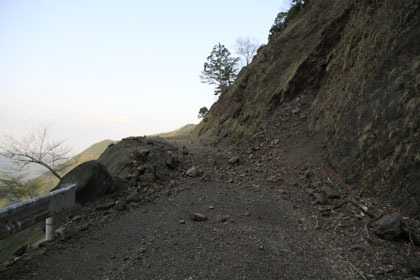 室戸岬の北部の山道