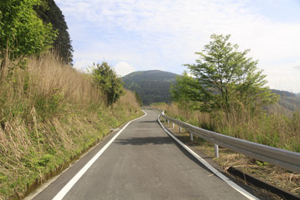 湯前町と上村の林道