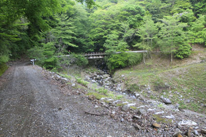 湯前町と上村の林道